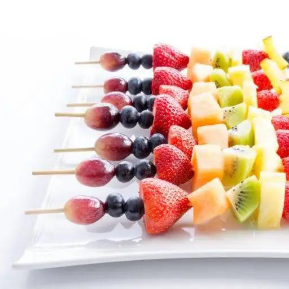 Delicious and refreshing rainbow fruit kebabs with a zesty lemon-lime dip. Perfect for a healthy and colorful snack or dessert.