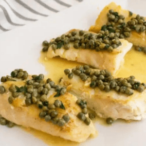 Eating healthy doesn't mean you have to sacrifice the foods you love. Follow us for the Heart Healthy Recipe for Seared Halibut with Lemon-Caper Sauce