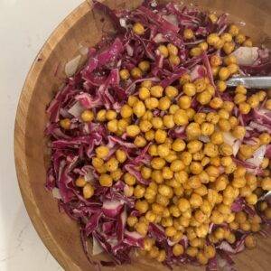 Purple Cabbage Salad with Parmesan and Chickpeas