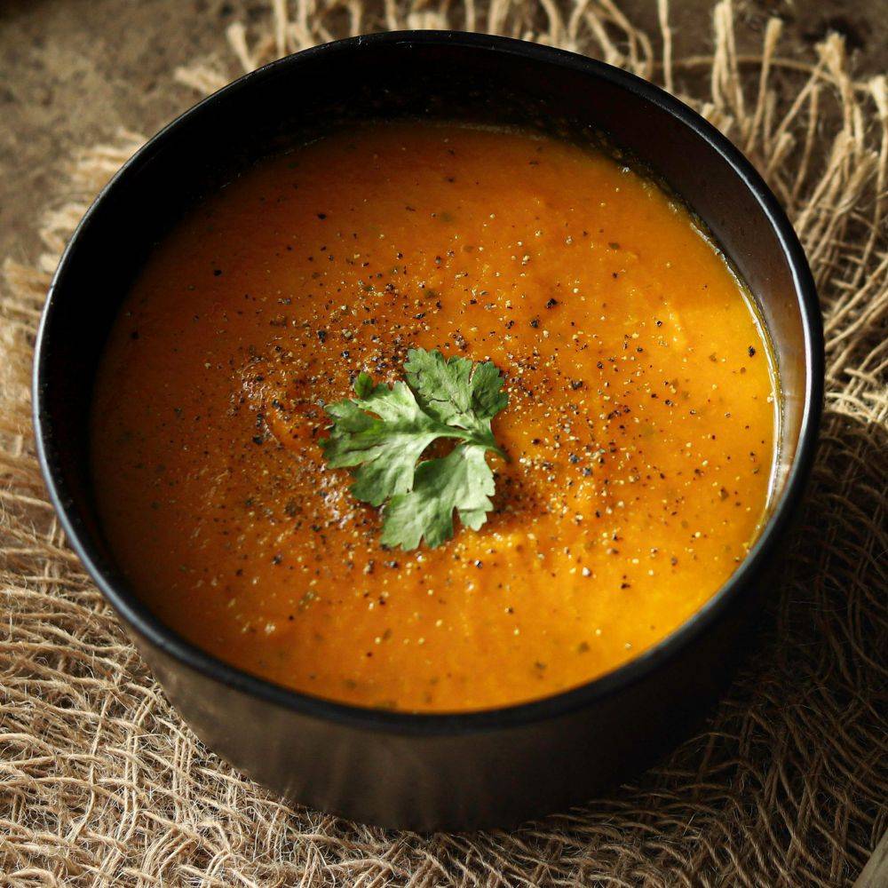 Lentil soup is a good source of fiber for the fall