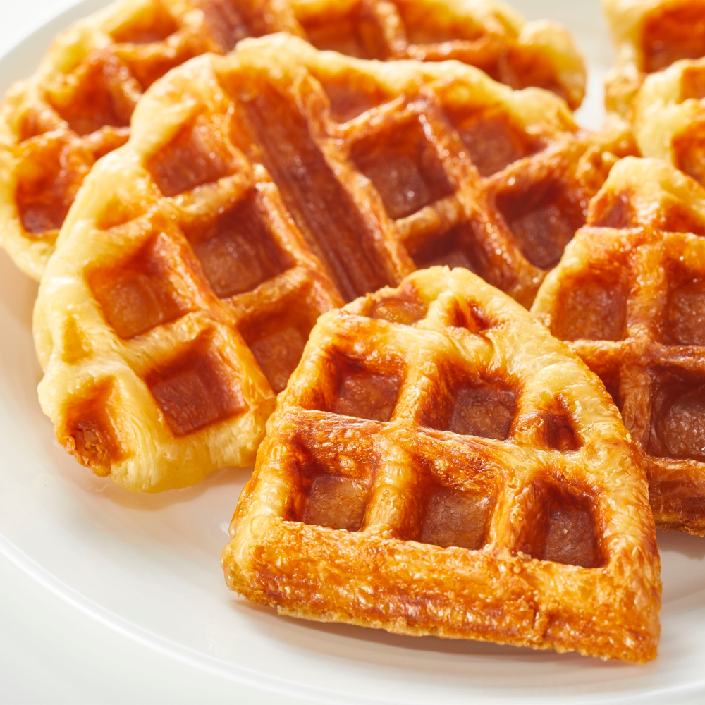 Cottage cheese waffles are sweeat and soft.